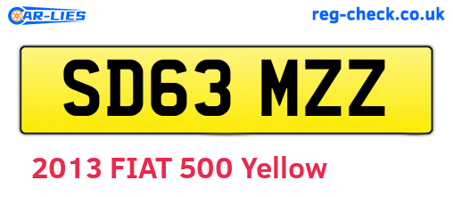 SD63MZZ are the vehicle registration plates.