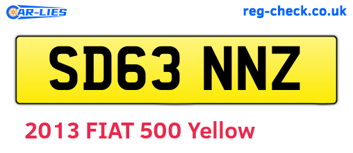 SD63NNZ are the vehicle registration plates.