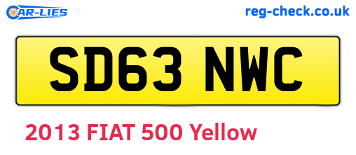 SD63NWC are the vehicle registration plates.