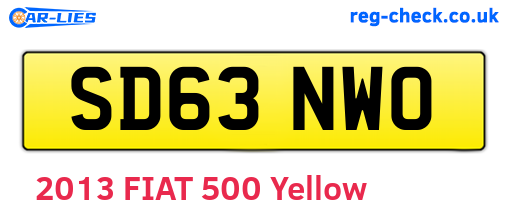 SD63NWO are the vehicle registration plates.
