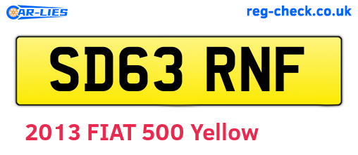 SD63RNF are the vehicle registration plates.