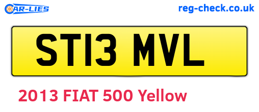 ST13MVL are the vehicle registration plates.