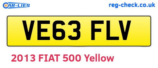 VE63FLV are the vehicle registration plates.