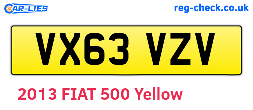 VX63VZV are the vehicle registration plates.