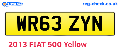 WR63ZYN are the vehicle registration plates.