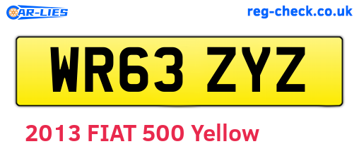 WR63ZYZ are the vehicle registration plates.
