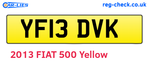 YF13DVK are the vehicle registration plates.