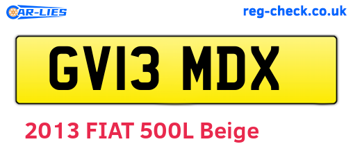 GV13MDX are the vehicle registration plates.
