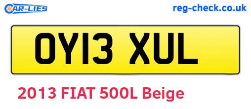 OY13XUL are the vehicle registration plates.