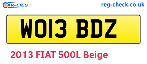 WO13BDZ are the vehicle registration plates.