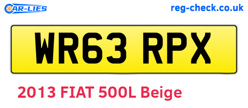 WR63RPX are the vehicle registration plates.