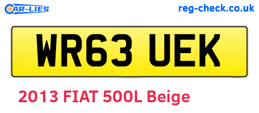 WR63UEK are the vehicle registration plates.