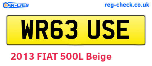 WR63USE are the vehicle registration plates.