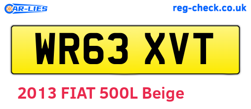 WR63XVT are the vehicle registration plates.