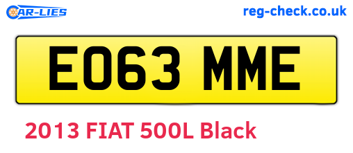 EO63MME are the vehicle registration plates.