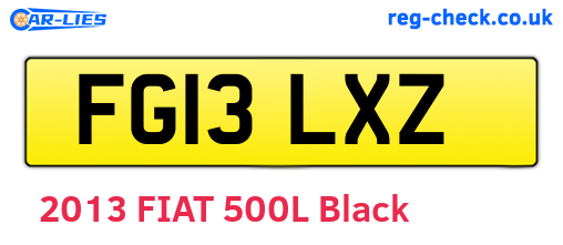 FG13LXZ are the vehicle registration plates.