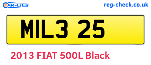 MIL325 are the vehicle registration plates.