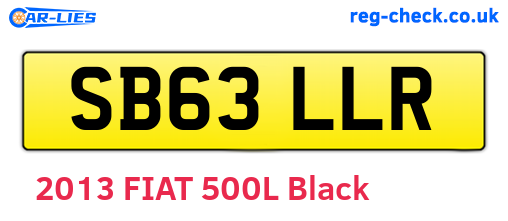 SB63LLR are the vehicle registration plates.