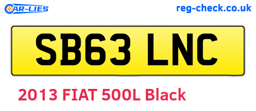 SB63LNC are the vehicle registration plates.
