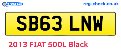 SB63LNW are the vehicle registration plates.