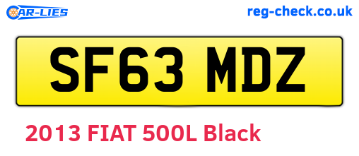 SF63MDZ are the vehicle registration plates.