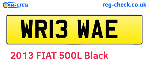 WR13WAE are the vehicle registration plates.