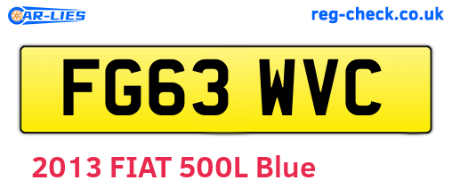 FG63WVC are the vehicle registration plates.