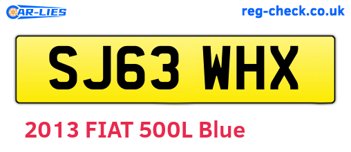 SJ63WHX are the vehicle registration plates.