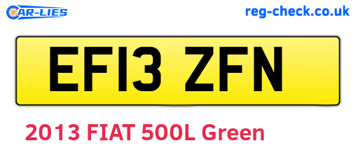 EF13ZFN are the vehicle registration plates.