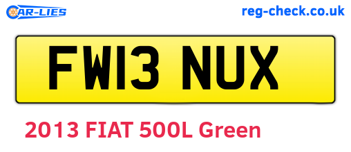 FW13NUX are the vehicle registration plates.