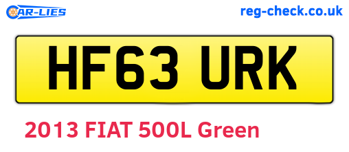 HF63URK are the vehicle registration plates.