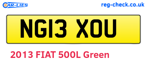 NG13XOU are the vehicle registration plates.