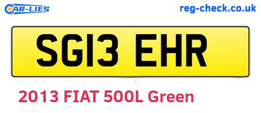 SG13EHR are the vehicle registration plates.