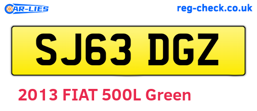 SJ63DGZ are the vehicle registration plates.