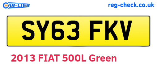 SY63FKV are the vehicle registration plates.
