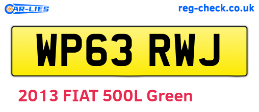 WP63RWJ are the vehicle registration plates.