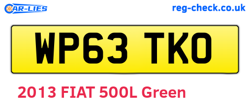 WP63TKO are the vehicle registration plates.