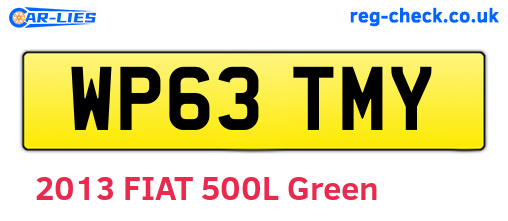 WP63TMY are the vehicle registration plates.