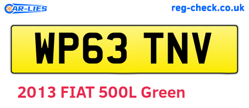 WP63TNV are the vehicle registration plates.