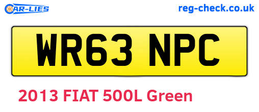 WR63NPC are the vehicle registration plates.
