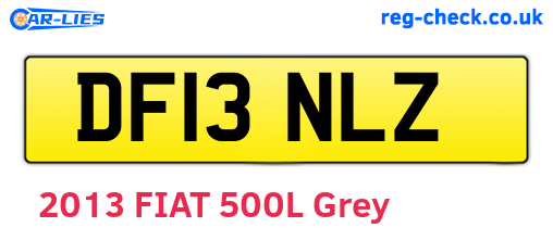 DF13NLZ are the vehicle registration plates.