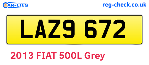LAZ9672 are the vehicle registration plates.