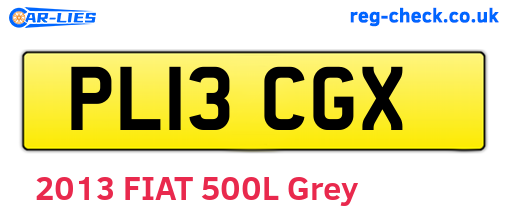 PL13CGX are the vehicle registration plates.
