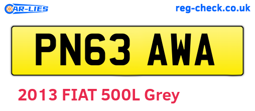 PN63AWA are the vehicle registration plates.