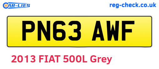 PN63AWF are the vehicle registration plates.