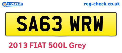 SA63WRW are the vehicle registration plates.