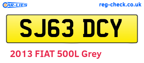 SJ63DCY are the vehicle registration plates.