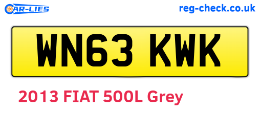 WN63KWK are the vehicle registration plates.
