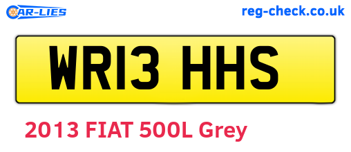 WR13HHS are the vehicle registration plates.