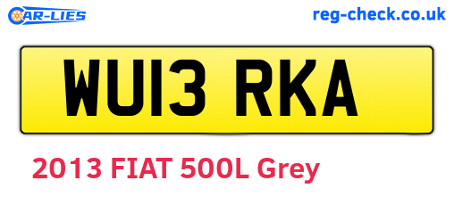 WU13RKA are the vehicle registration plates.